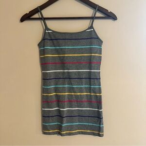 Aeropostale Stretch Cami Striped Gray Tank Top Spandex Cotton NWT